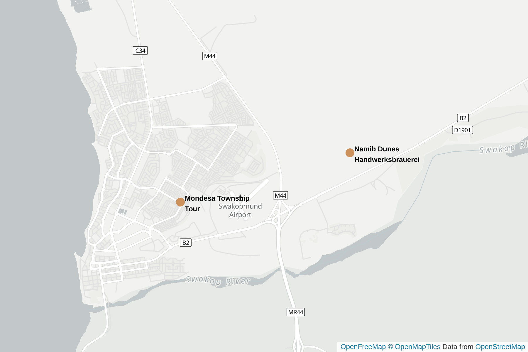 Karte von Swakopmund