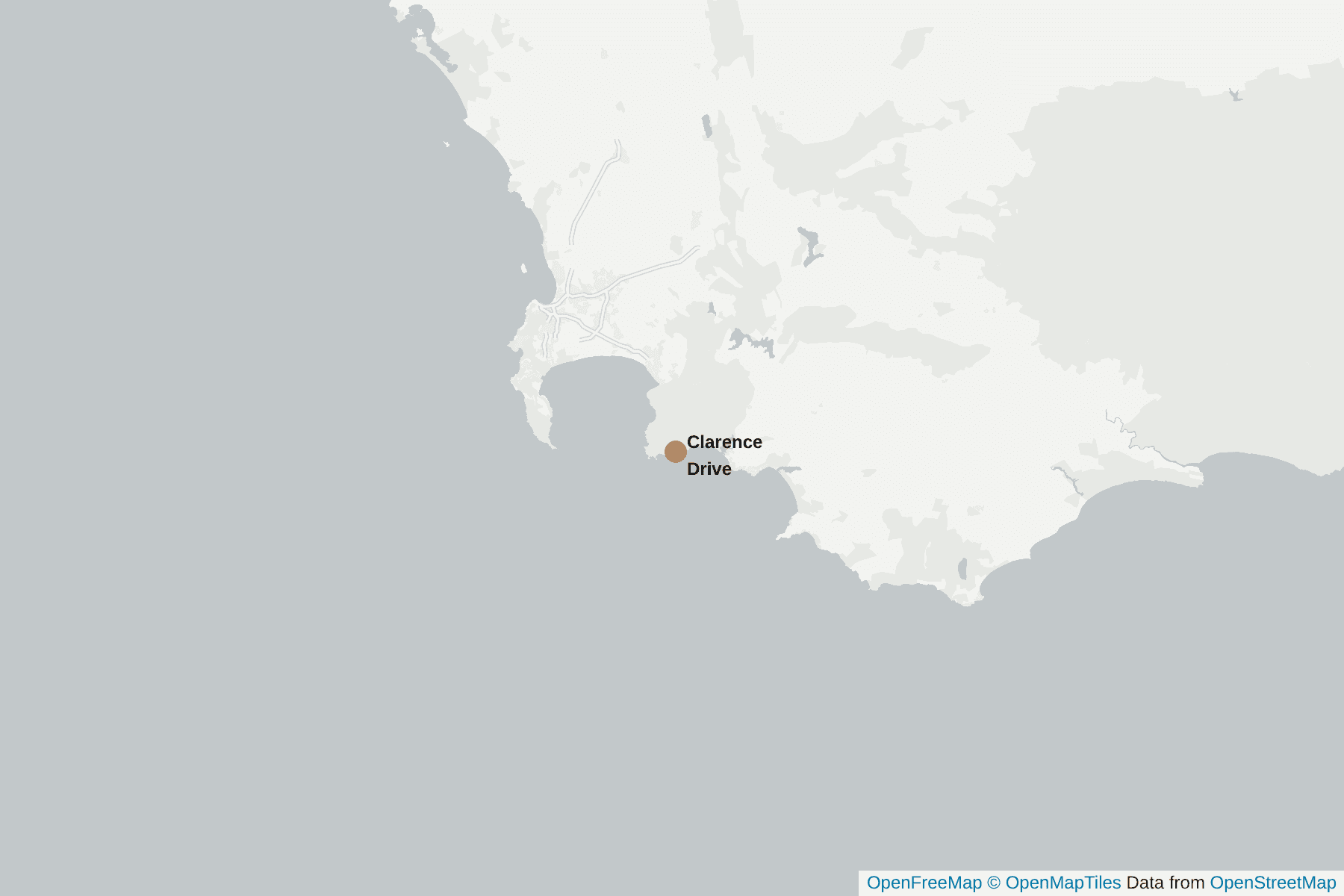 Karte von Clarence Drive