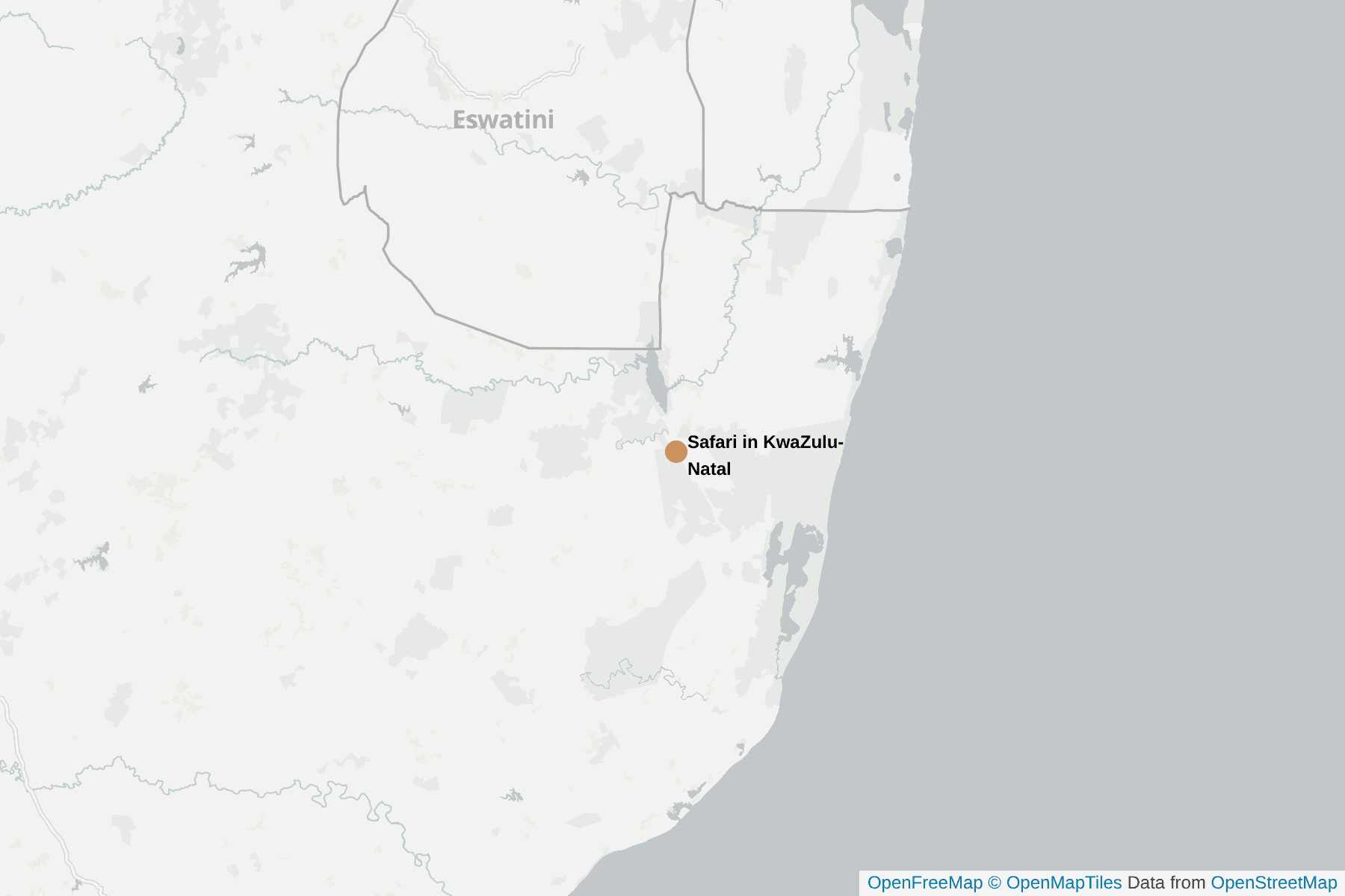 Karte von Safari in KwaZulu-Natal